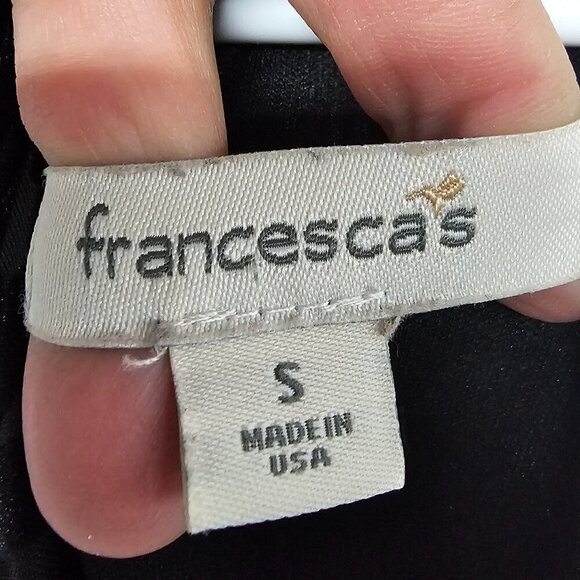 Francescas Black Velour Flocked Choker Tank Goth Boho Burnout Romantic S - Picture 10 of 13